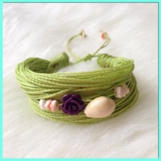 Schelp armband groen